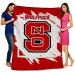 nc state wolfpack block border red quilt blanket best selling
