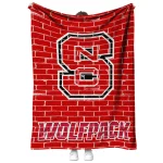 nc state wolfpack brick grid red quilt blanket best selling
