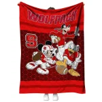 nc state wolfpack disney football red quilt blanket best selling