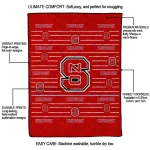 nc state wolfpack handdrawn stripes red quilt blanket best selling