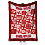 nc state wolfpack helmet heart red quilt blanket best selling