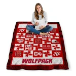 nc state wolfpack helmet heart red quilt blanket best selling