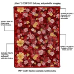 nc state wolfpack hibiscus foliage red quilt blanket best selling