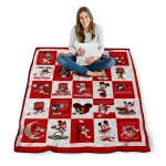 nc state wolfpack mickey mouse motif red white quilt blanket best selling