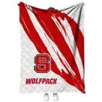 nc state wolfpack stroke art red white quilt blanket best selling