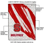 nc state wolfpack stroke art red white quilt blanket best selling
