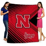 nebraska cornhuskers arrow layers red quilt blanket best selling