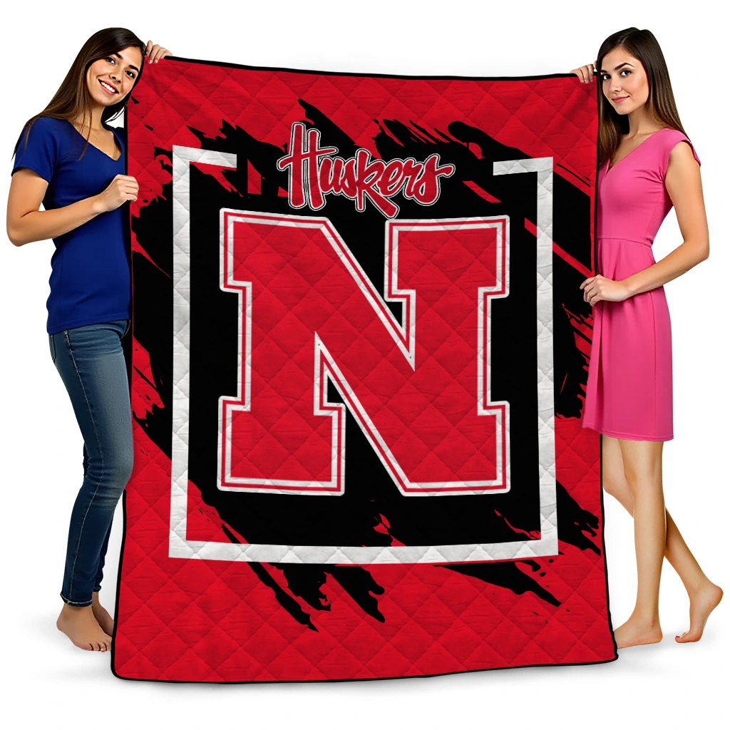nebraska cornhuskers block border red quilt blanket best selling nebraska cornhuskers block border red quilt blanket best selling