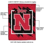 nebraska cornhuskers block border red quilt blanket best selling