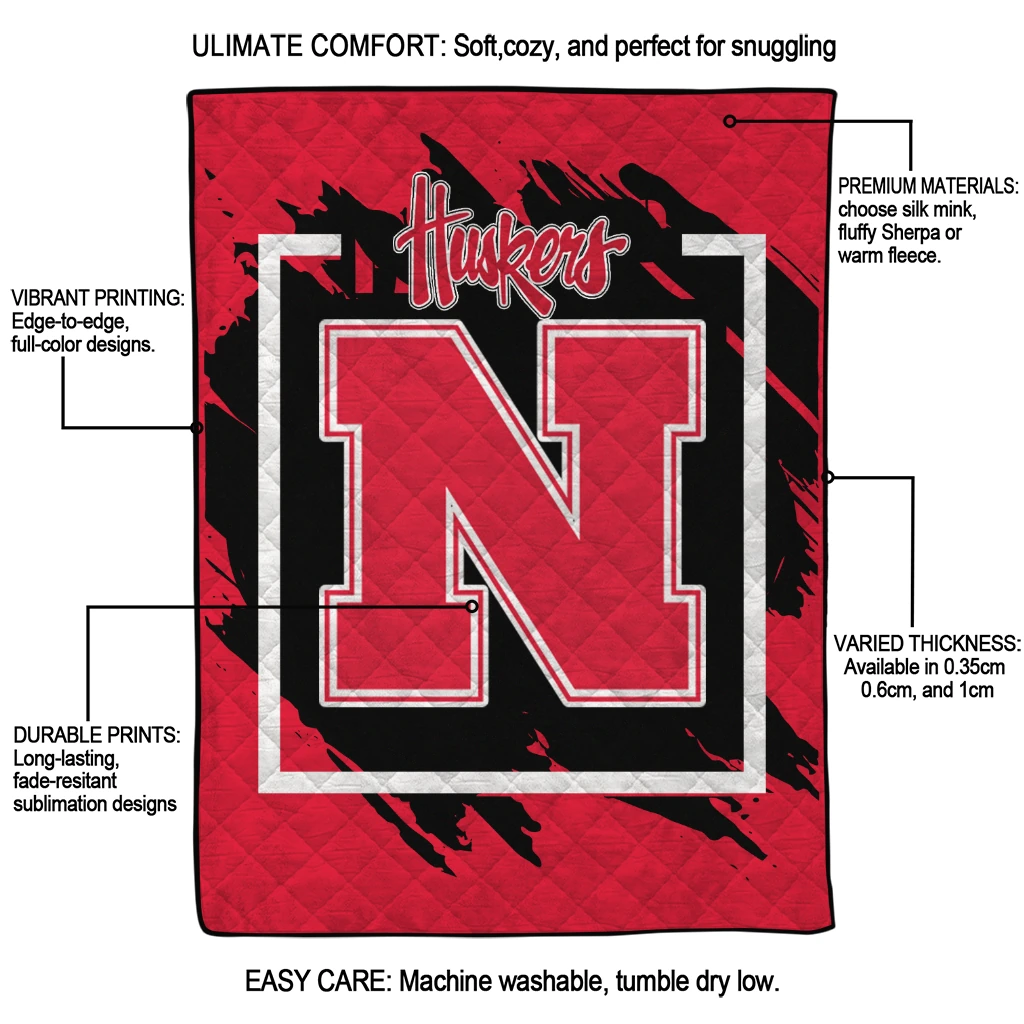 nebraska cornhuskers block border red quilt blanket latest model nebraska cornhuskers block border red quilt blanket latest model