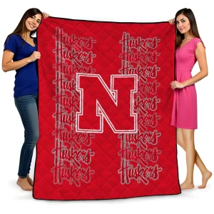 nebraska cornhuskers bold red quilt blanket best selling