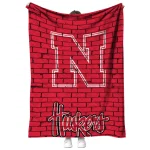 nebraska cornhuskers brick grid red quilt blanket best selling