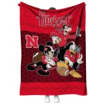 nebraska cornhuskers disney football red quilt blanket best selling