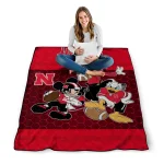 nebraska cornhuskers disney football red quilt blanket best selling