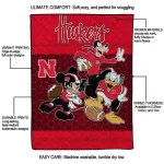 nebraska cornhuskers disney football red quilt blanket best selling