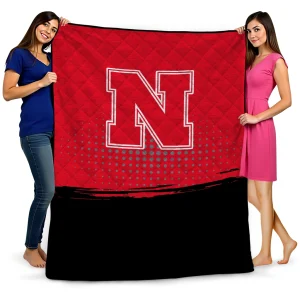 nebraska cornhuskers dot illusion red quilt blanket best selling