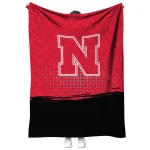 nebraska cornhuskers dot illusion red quilt blanket best selling