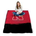 nebraska cornhuskers dot illusion red quilt blanket best selling