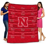 Nebraska Cornhuskers Handdrawn Stripes Red Quilt Blanket 1 nebraska cornhuskers handdrawn stripes red quilt blanket best selling