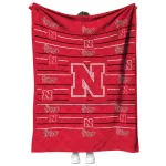 nebraska cornhuskers handdrawn stripes red quilt blanket best selling