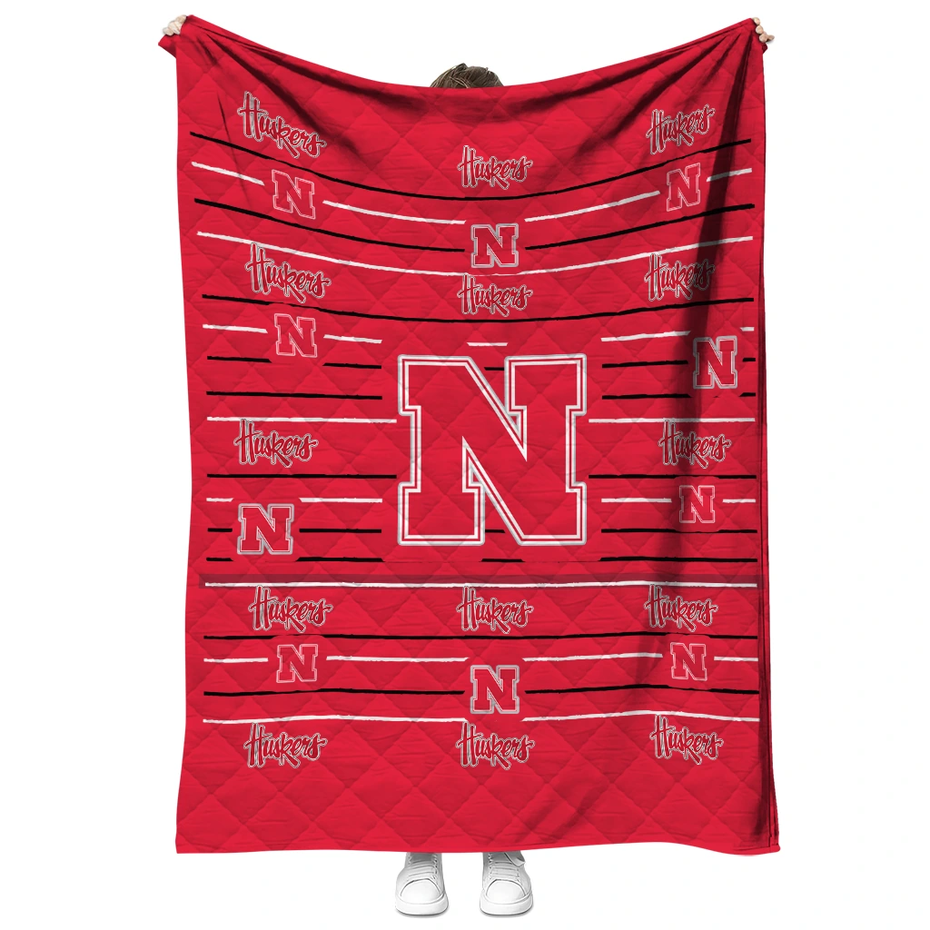 nebraska cornhuskers handdrawn stripes red quilt blanket fashion forward nebraska cornhuskers handdrawn stripes red quilt blanket fashion forward