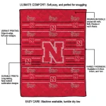 nebraska cornhuskers handdrawn stripes red quilt blanket best selling