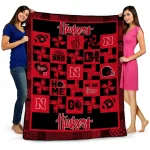 nebraska cornhuskers helmet heart red quilt blanket best selling