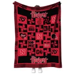 nebraska cornhuskers helmet heart red quilt blanket best selling