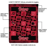 nebraska cornhuskers helmet heart red quilt blanket best selling