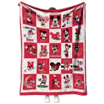 nebraska cornhuskers mickey mouse motif red white quilt blanket best selling