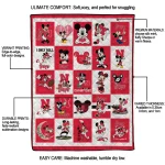 nebraska cornhuskers mickey mouse motif red white quilt blanket best selling