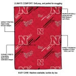 nebraska cornhuskers sketch lines red quilt blanket best selling