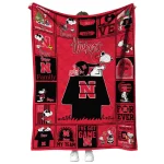 nebraska cornhuskers snoopy love red quilt blanket best selling