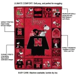 nebraska cornhuskers snoopy love red quilt blanket best selling