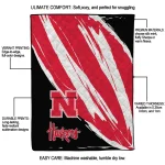 nebraska cornhuskers stroke art red white quilt blanket best selling