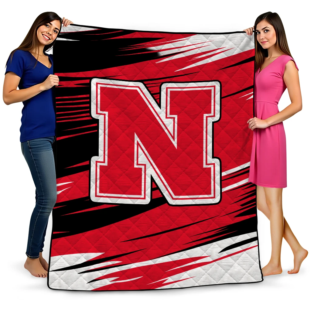nebraska cornhuskers wild lines red white quilt blanket best selling