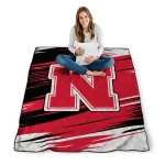 nebraska cornhuskers wild lines red white quilt blanket best selling