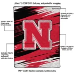 nebraska cornhuskers wild lines red white quilt blanket best selling