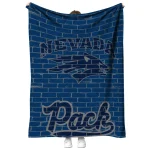 nevada wolf pack brick grid blue quilt blanket best selling