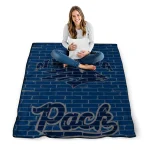 nevada wolf pack brick grid blue quilt blanket best selling