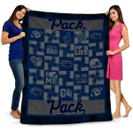 nevada wolf pack helmet heart blue quilt blanket best selling