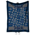 nevada wolf pack helmet heart blue quilt blanket best selling
