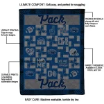 nevada wolf pack helmet heart blue quilt blanket best selling