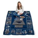 nevada wolf pack snoopy love blue quilt blanket best selling