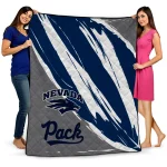 nevada wolf pack stroke art blue white quilt blanket best selling