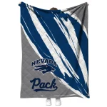 nevada wolf pack stroke art blue white quilt blanket best selling