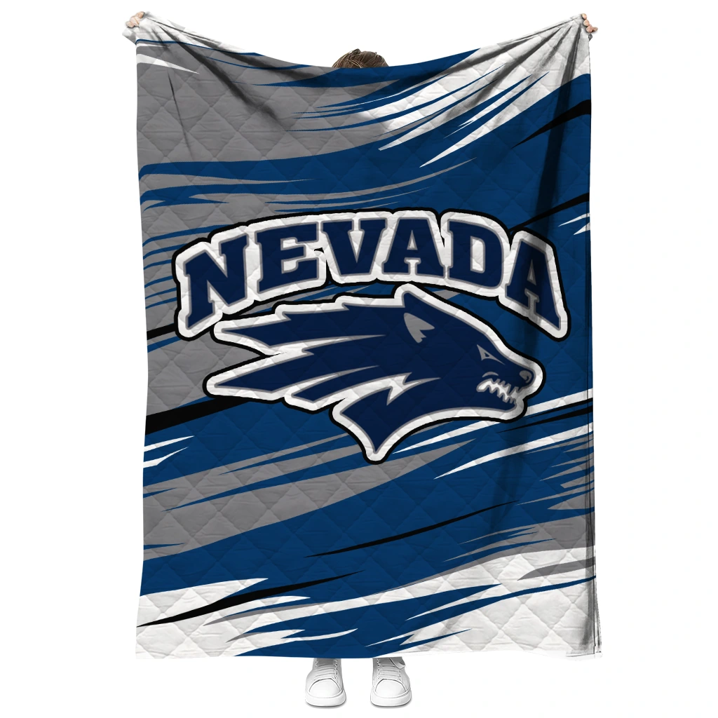 nevada wolf pack wild lines blue white quilt blanket fashion forward