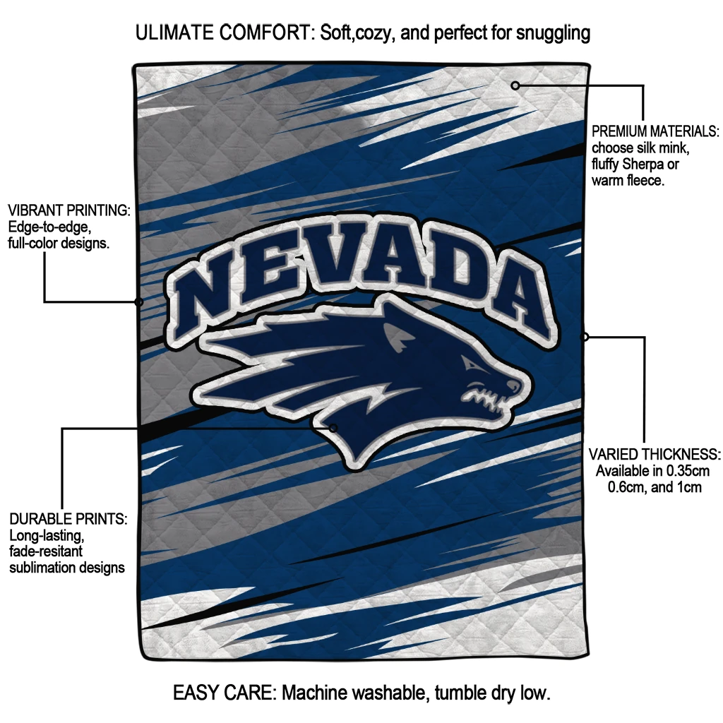 nevada wolf pack wild lines blue white quilt blanket latest model nevada wolf pack wild lines blue white quilt blanket latest model