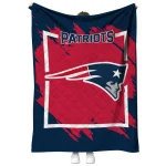 new england patriots block border blue quilt blanket best selling
