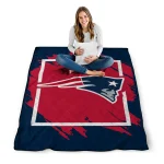 new england patriots block border blue quilt blanket best selling
